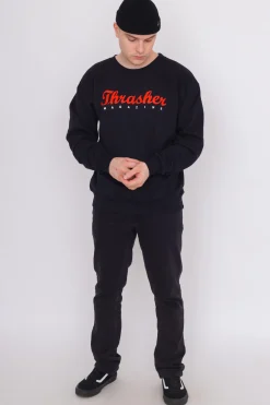 Online Bluza Bez Kaptura Thrasher Script Bluzy Bez Kaptura