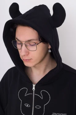 Bluza Rozpinana Studded Horned Lucy Zip Hoodie Bluzy Rozpinane