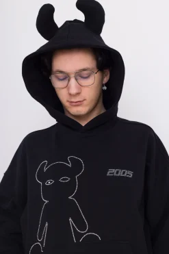 Clearance Bluza Z Kapturem Studded Horned Lucy Hoodie Bluzy Z Kapturem