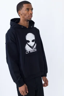 Sale Bluza Z Kapturem Alien Distressed Bluzy Z Kapturem