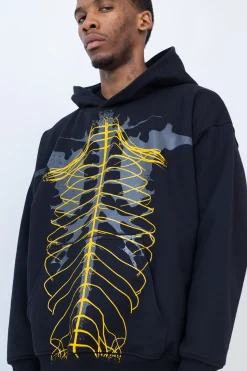 Clearance Bluza Z Kapturem Overprint Bluzy Z Kapturem