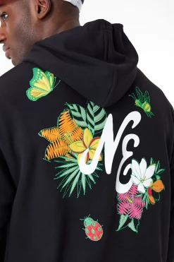 New Bluza Z Kapturem New Era Floral Graphic Oversized Bluzy Z Kapturem