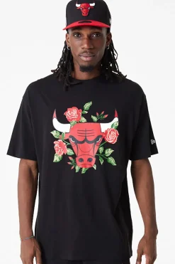 Clearance Koszulka New Era Chicago Bulls Floral Graphic Oversized T-shirty