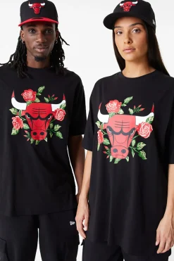 Clearance Koszulka New Era Chicago Bulls Floral Graphic Oversized T-shirty