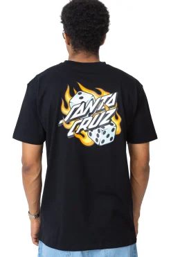 Clearance Koszulka Santa Cruz Flaming Dice Dot Chest T-shirty