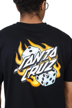 Clearance Koszulka Santa Cruz Flaming Dice Dot Chest T-shirty