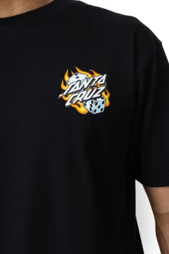Clearance Koszulka Santa Cruz Flaming Dice Dot Chest T-shirty