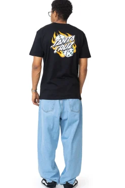 Clearance Koszulka Santa Cruz Flaming Dice Dot Chest T-shirty