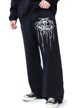 Hot Spodnie Loose Metal Spodnie Baggy|Jeansy