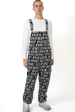 New Spodnie Fuckin Fuck Denim Overalls Spodnie Chino / Bojówki|Spodnie Materiałowe